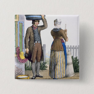 Badge Carré 5 Cm Un couple rural de Parmerend, la