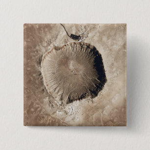 Badge Carré 5 Cm Un cratère d'impact de météorite