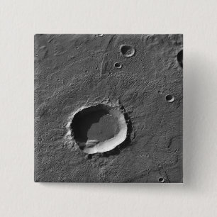 Badge Carré 5 Cm Un cratère sur Mars