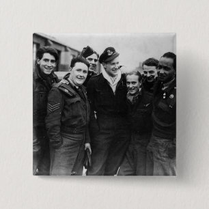 Badge Carré 5 Cm Un équipage de bombardier de Lancaster