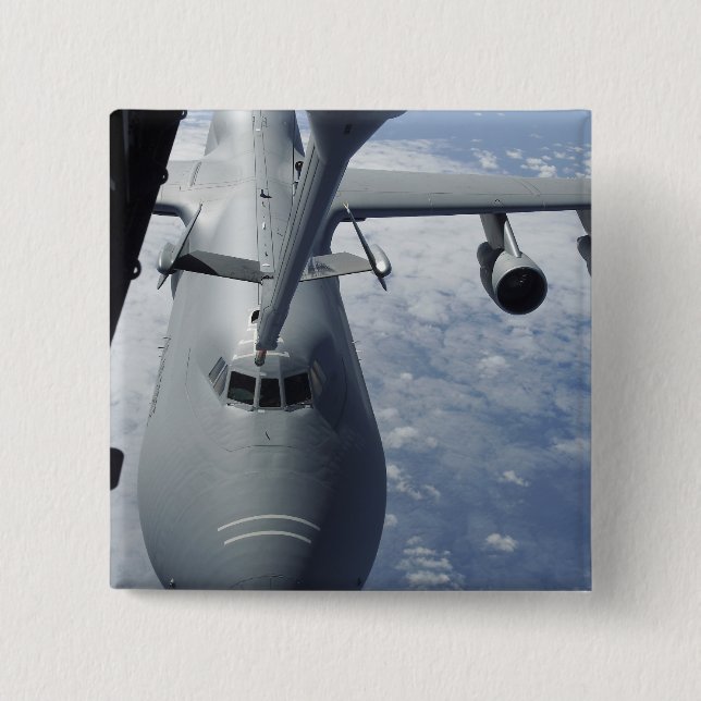 Badge Carré 5 Cm Un Extender KC-10 se prépare à ravitailler un C-5  (Devant)