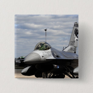Badge Carré 5 Cm Un Faucon de combat F-16