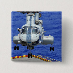 Badge Carré 5 Cm Un hélicoptère CH-46E Sea Knight