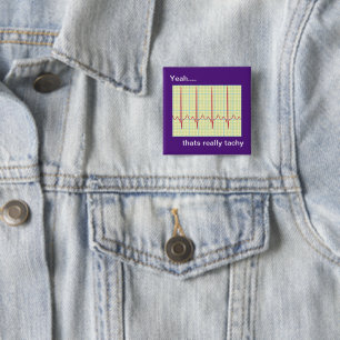 Badge Carré 5 Cm Un Humour cardiologique vraiment enseigné