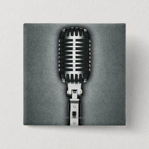 Badge Carré 5 Cm Un microphone classique
