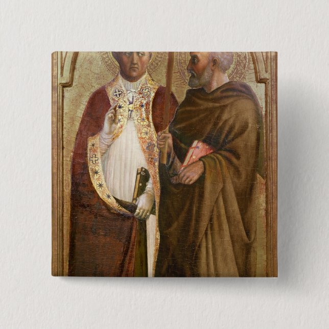 Badge Carré 5 Cm Un pape et un St Matthias, c.1428-29 (Devant)