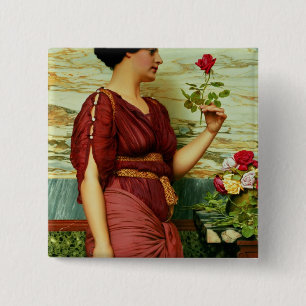 Badge Carré 5 Cm Un rose rouge et rouge