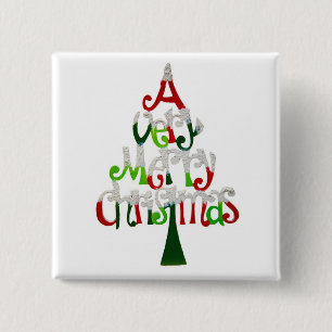 Badge Carré 5 Cm Un très joyeux Noël