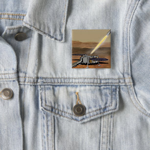 Badge Carré 5 Cm Un Véhicule Mars Ascent A Été Lancé Depuis Mars.