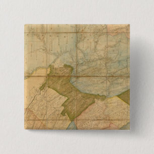 Badge Carré 5 Cm Une carte de l'état de Pennsylvanie