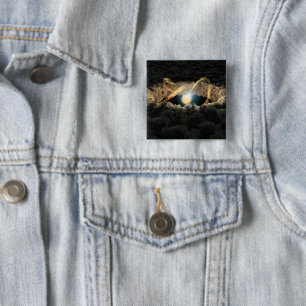 Badge Carré 5 Cm Une Étoile Entourée D'Un Disque Protoplanétaire