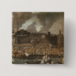 Badge Carré 5 Cm Une expédition visant de Séville pour