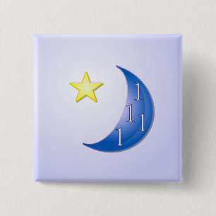 Badge Carré 5 Cm Une fois dans une lune bleue