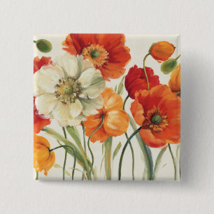 Badge Carré 5 Cm Une mélodie des pavots