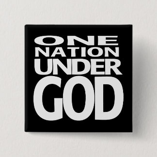 Badge Carré 5 Cm Une nation sous Dieu - bouton