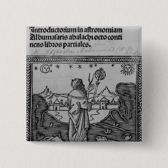 Badge Carré 5 Cm Une observation des étoiles d'astronome (Devant)