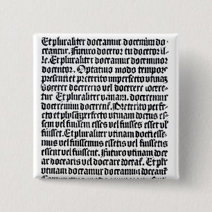 Badge Carré 5 Cm Une page du 'Grammaire Latine