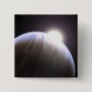 Badge Carré 5 Cm Une planète extrasolaire avec son étoile parente