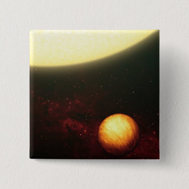 Badge Carré 5 Cm Une planète semblable à Jupiter (Devant)