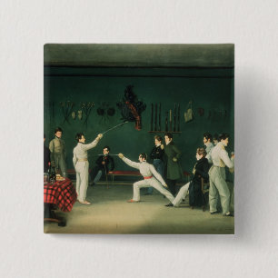 Badge Carré 5 Cm Une scène de clôture, 1827