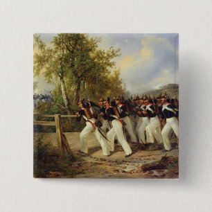 Badge Carré 5 Cm Une scène de la vie du soldat, 1849