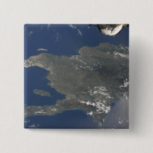 Badge Carré 5 Cm Une vue de l'île des Caraïbes de Hispaniola