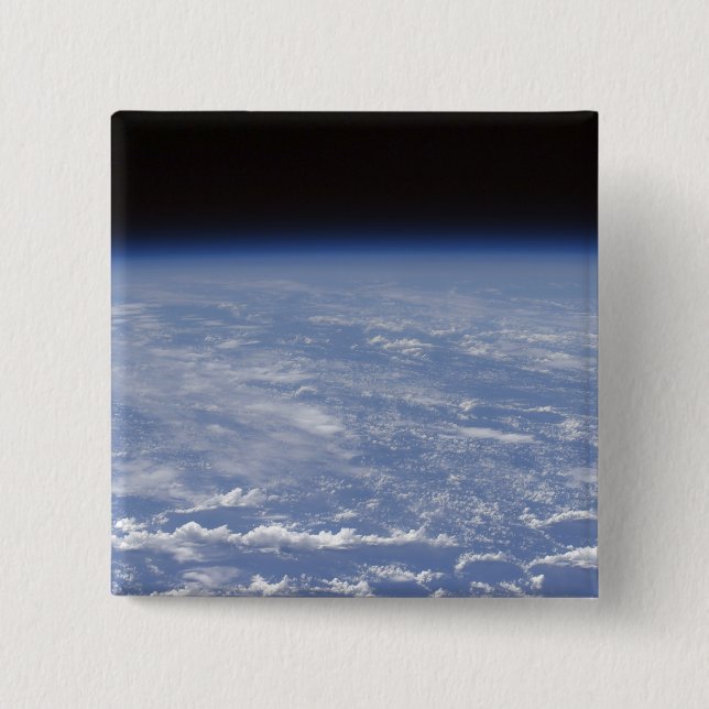 Badge Carré 5 Cm Une vue oblique de l'atmosphère terrestre (Devant)