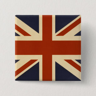 Badge Carré 5 Cm Union Jack Retro