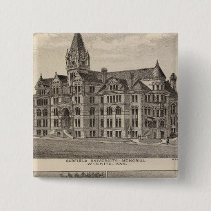 Badge Carré 5 Cm Université Garfield, Kansas