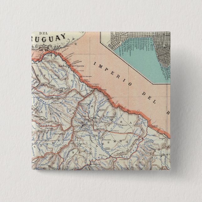 Badge Carré 5 Cm Uruguay (Devant)