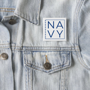 Badge Carré 5 Cm US NAVY pin in Blue and White