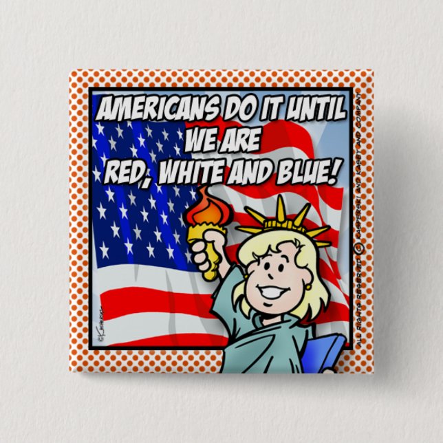 BADGE CARRÉ 5 CM USA (Devant)