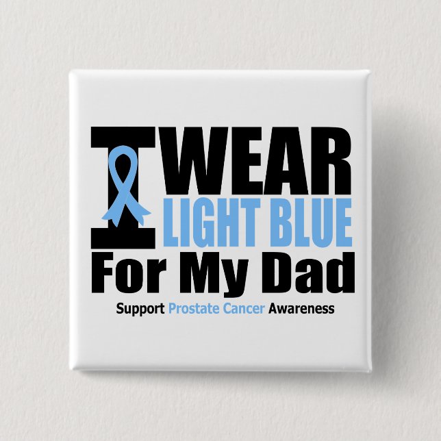 Badge Carré 5 Cm Usage du cancer de la prostate I bleu-clair pour (Devant)