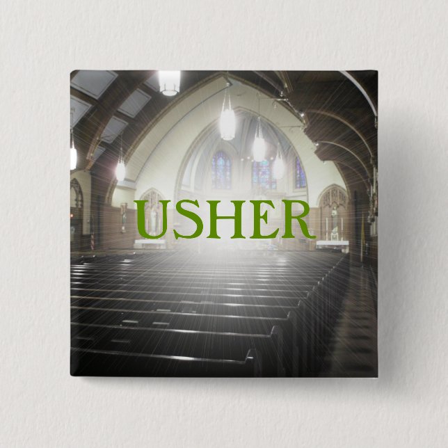 BADGE CARRÉ 5 CM USHER (Devant)