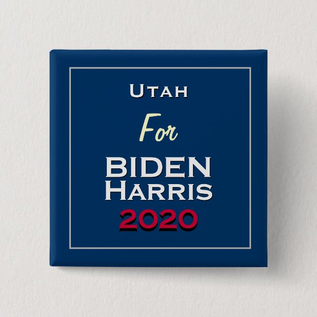 Badge Carré 5 Cm Utah pour BIDEN HARRIS 2020 Carré (Devant)