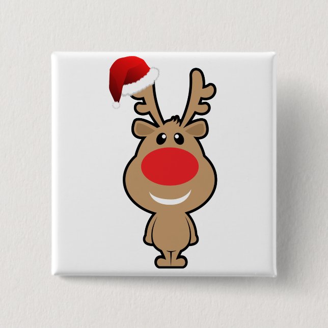Badge Carré 5 Cm Vacances de Noël drôle père Noël (Devant)