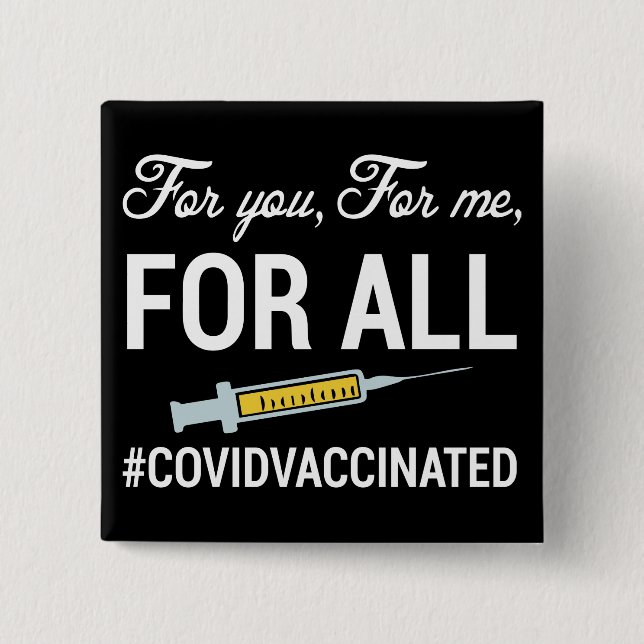 Badge Carré 5 Cm Vacciné Médicale, Vacciné Contre Le Viol (Devant)