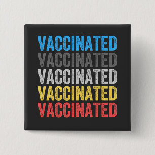 Badge Carré 5 Cm vacciner, vacciner, vacciner, vacciner