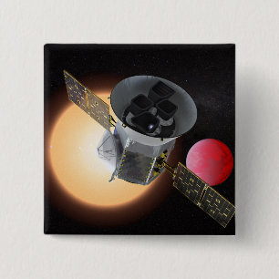 Badge Carré 5 Cm Vaisseau spatial TESS Planet Hunter