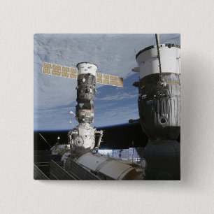 Badge Carré 5 Cm Vaisseaux spatiaux de Russe Soyuz et de progrès