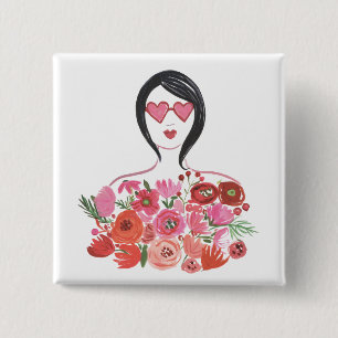Badge Carré 5 Cm Valentine I chic