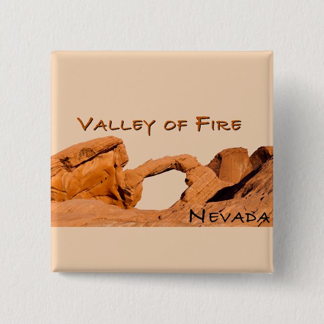 Badge Carré 5 Cm Vallée du Feu Nevada USA (Devant)