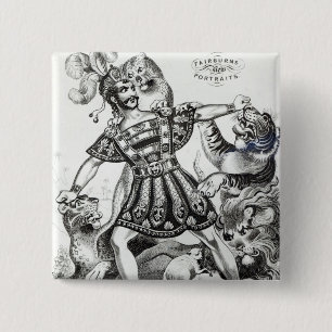 Badge Carré 5 Cm Van Amburgh le plus docile brutal, 1838