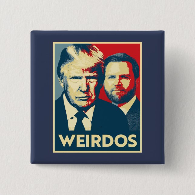 Badge Carré 5 Cm Vance anti-Trump - Weirdos (Devant)