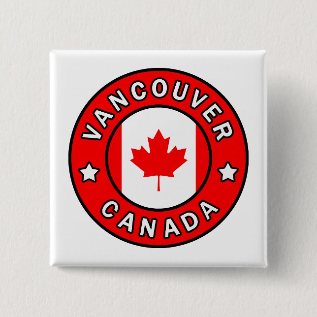 Badge Carré 5 Cm Vancouver Canada (Devant)