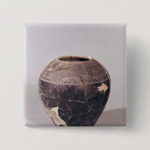 Badge Carré 5 Cm Vase à engobe décoré des lignes onduleuses