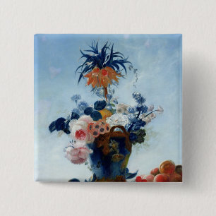 Badge Carré 5 Cm Vase avec des fleurs