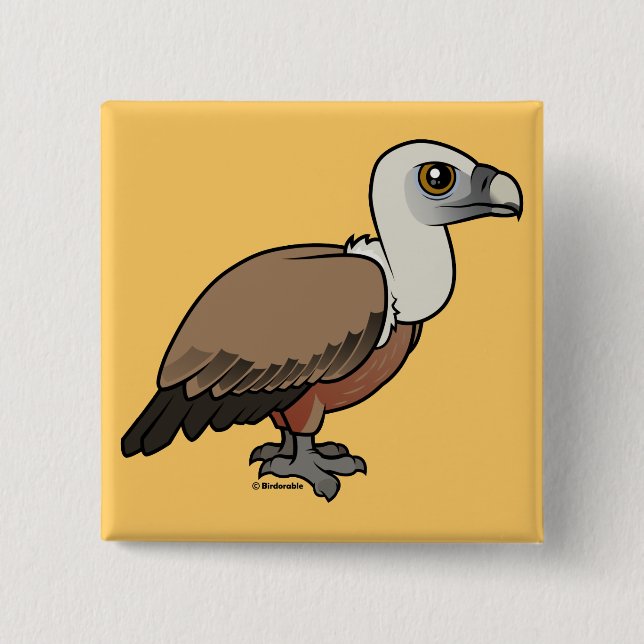 Badge Carré 5 Cm Vautour de griffon (Devant)