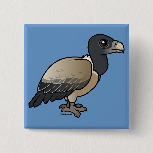 Badge Carré 5 Cm Vautour indien (Devant)