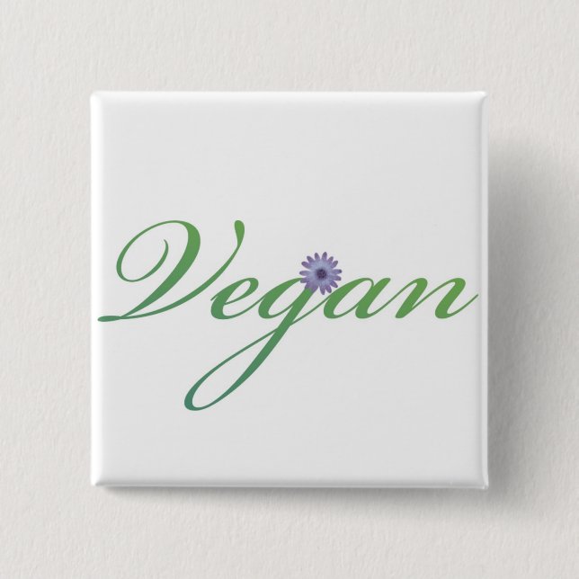 Badge Carré 5 Cm Végétalien (Devant)